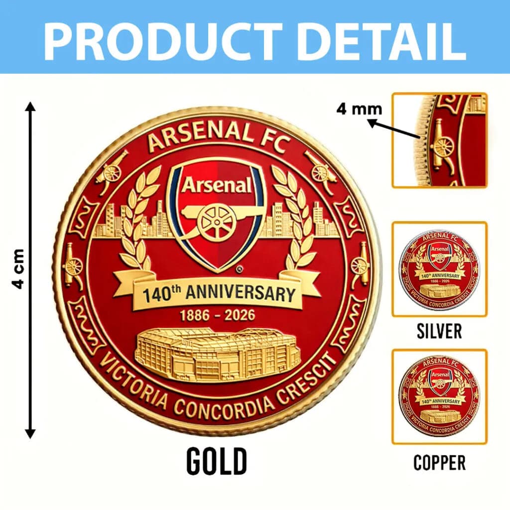 Arsenal FC 140th Anniversary 1886-2026 Commemorative Coin - Image 2