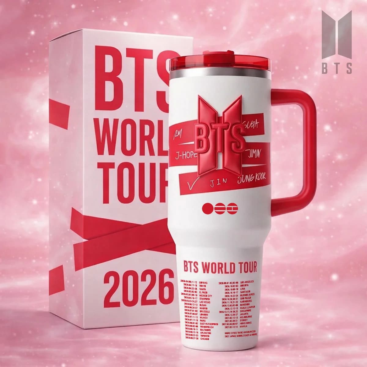 BTS World Tour 2026 Tumbler With Handle - Image 1