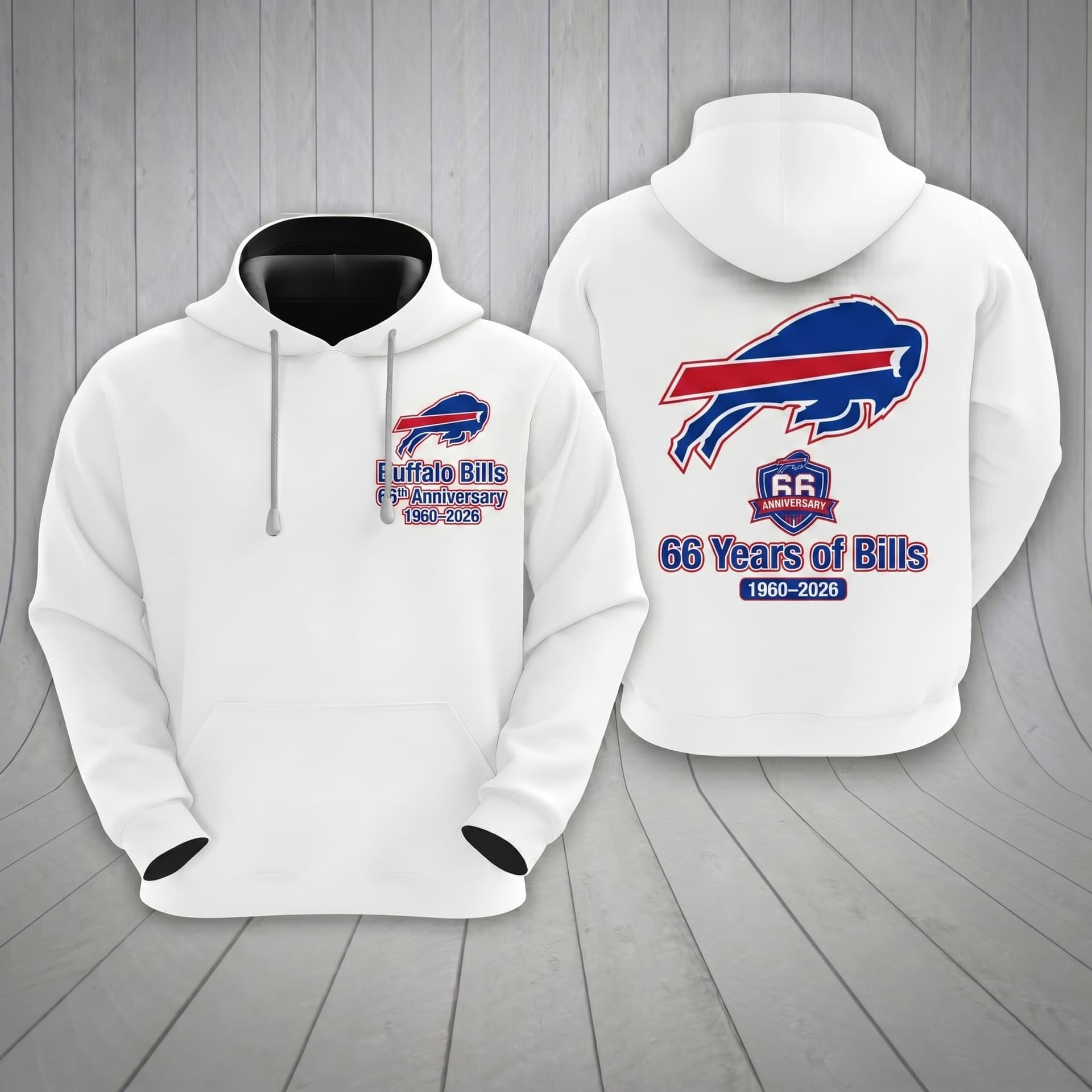 Buffalo Bills 66th Anniversary 1960-2026 Hoodie - Image 1