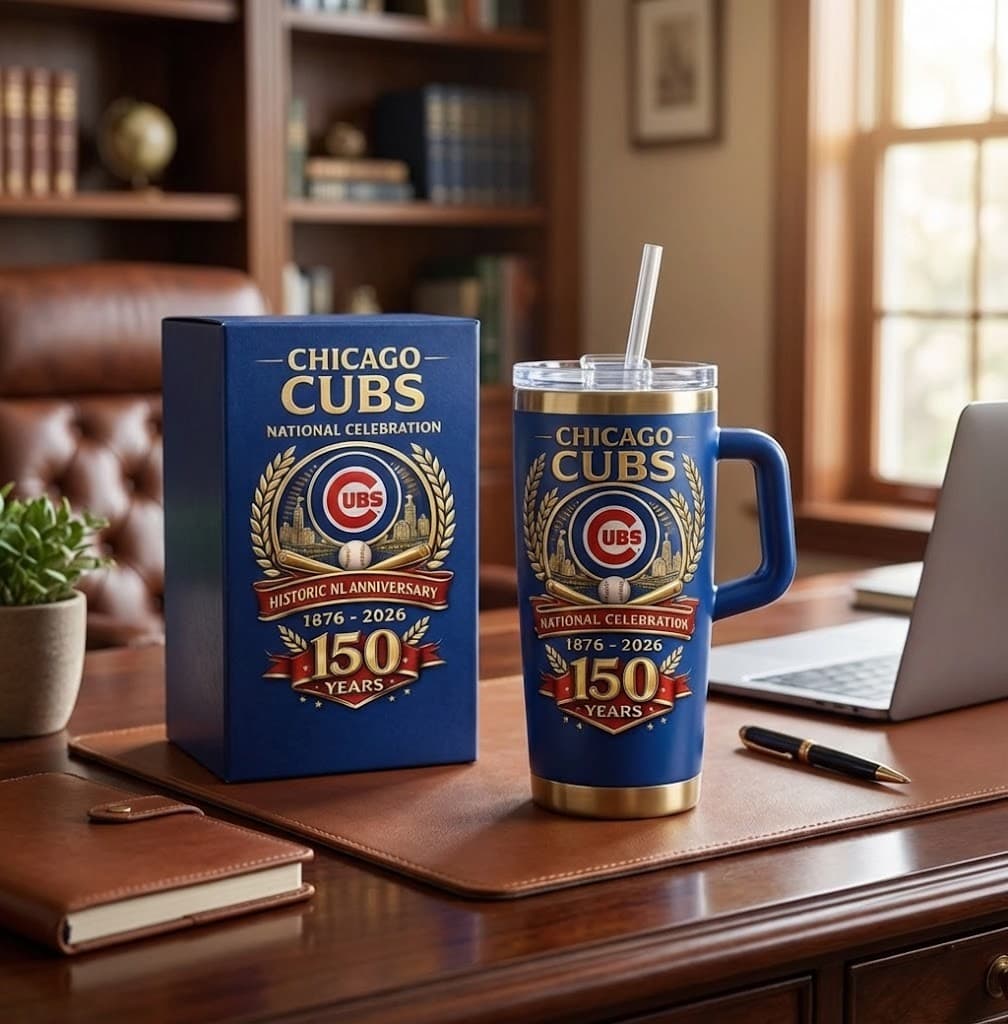 Chicago Cubs 150th Anniversary National Celebration Tumbler with Handle - Image 3
