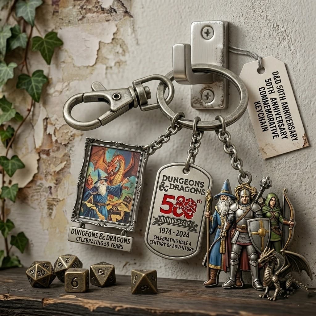 Dungeons & Dragons 50th Anniversary Commemorative Keychain - Image 1