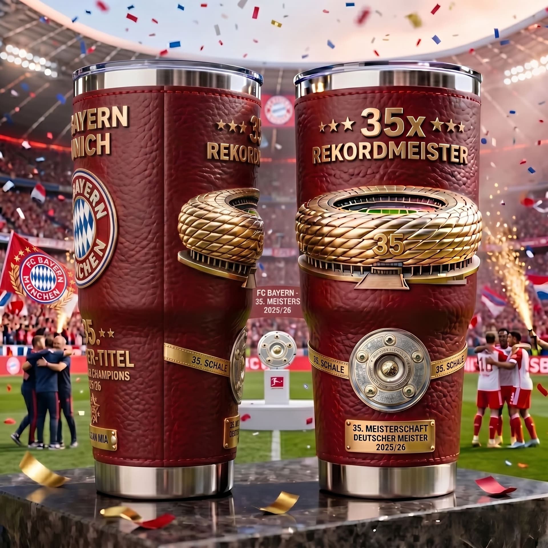 FC Bayern Munich 35x Rekordmeister Bundesliga Champions 2025/26 Tumbler - Image 2