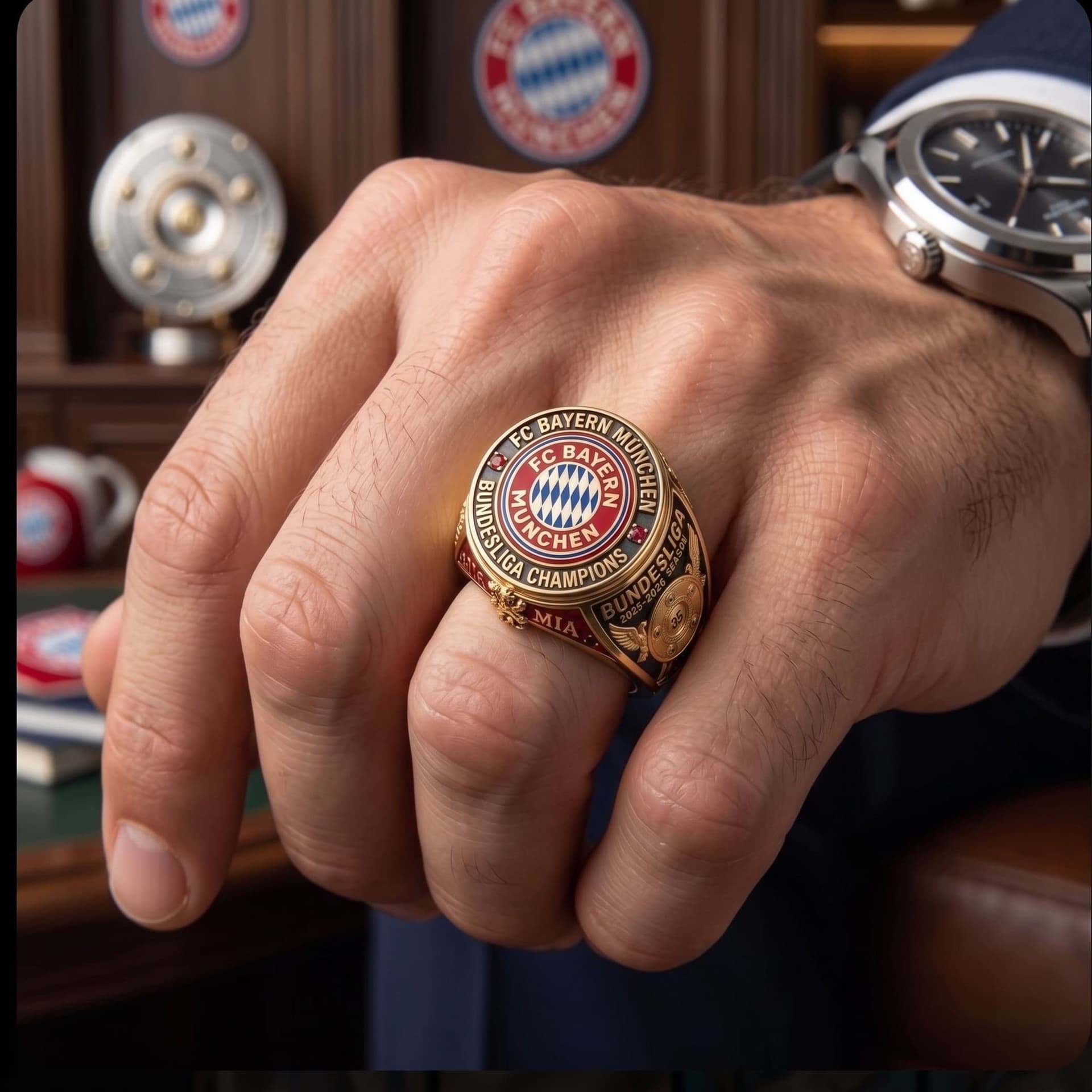 FC Bayern Munich Bundesliga 2025-2026 Season Champions Championship Ring - Image 2