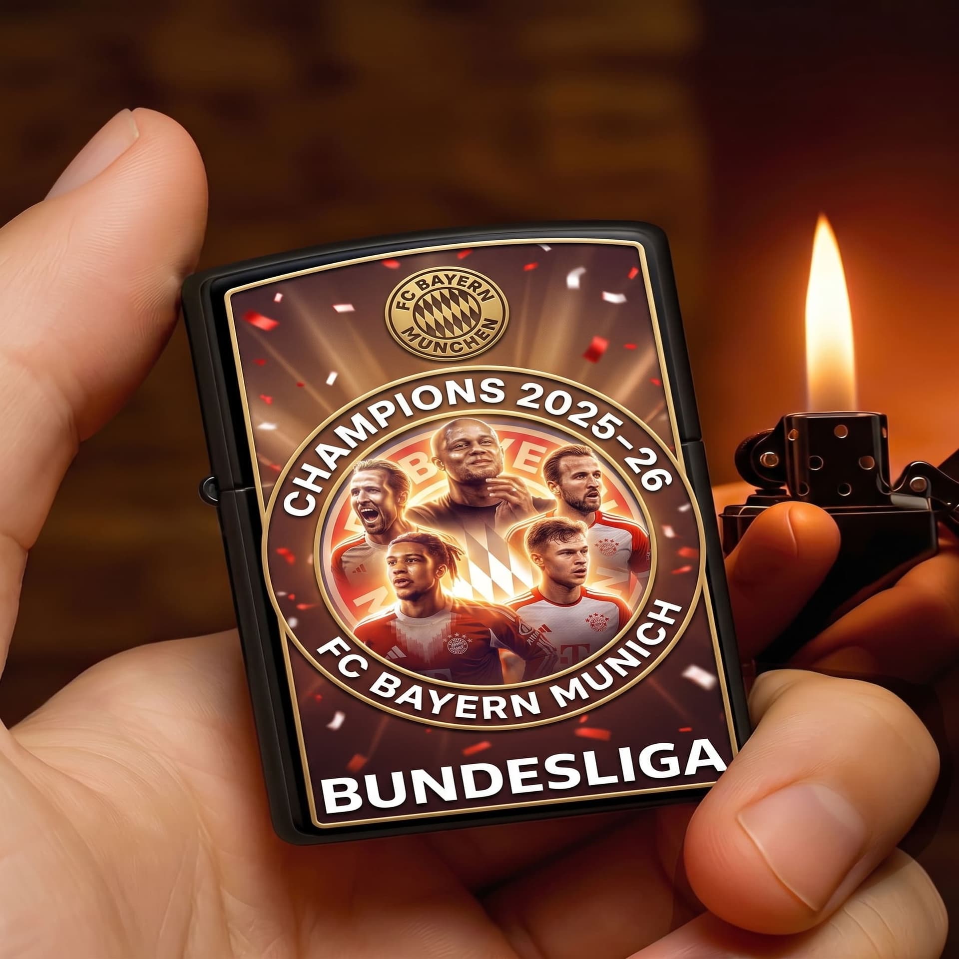 FC Bayern Munich Bundesliga Champions 2025-26 Zippo Lighter - Image 1