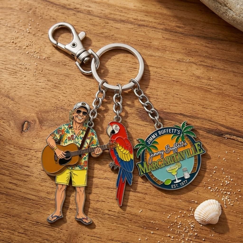 Jimmy Buffett's Margaritaville Est. 1977 Multi Charm Keychain - Image 1
