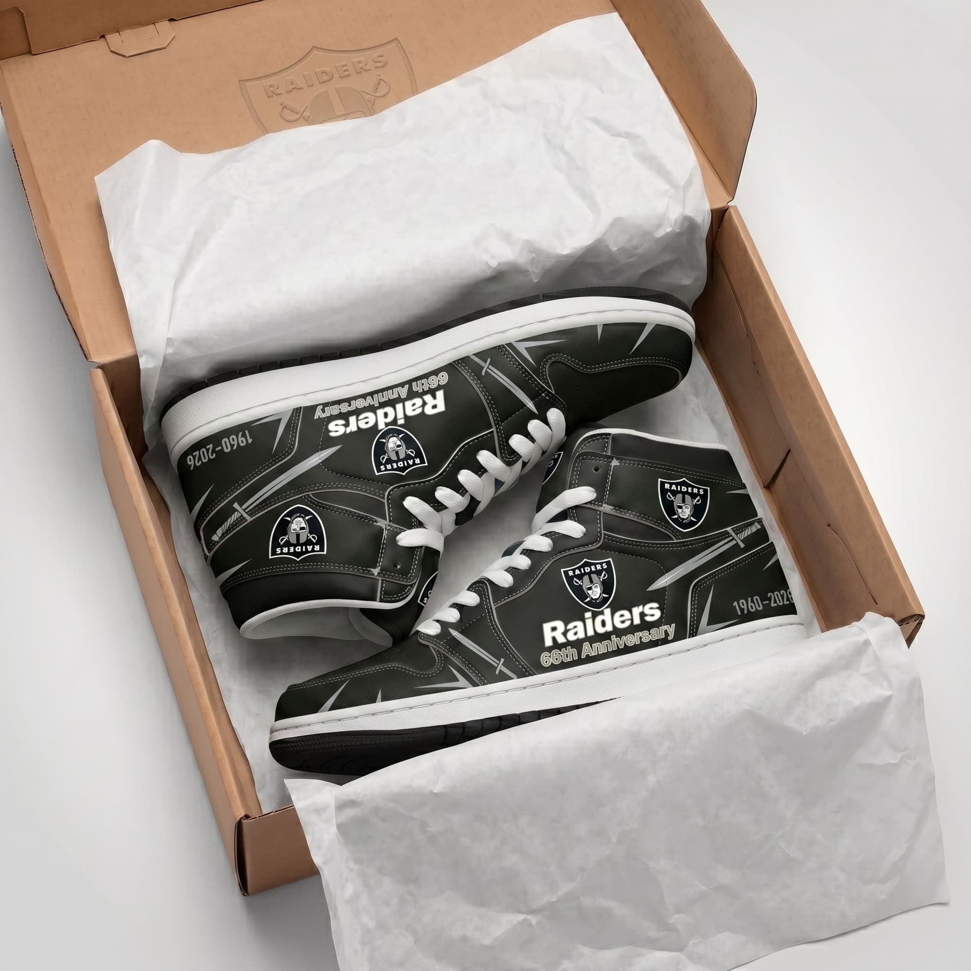 Las Vegas Raiders 66th Anniversary 1960-2026 High Tops Shoes - Image 2