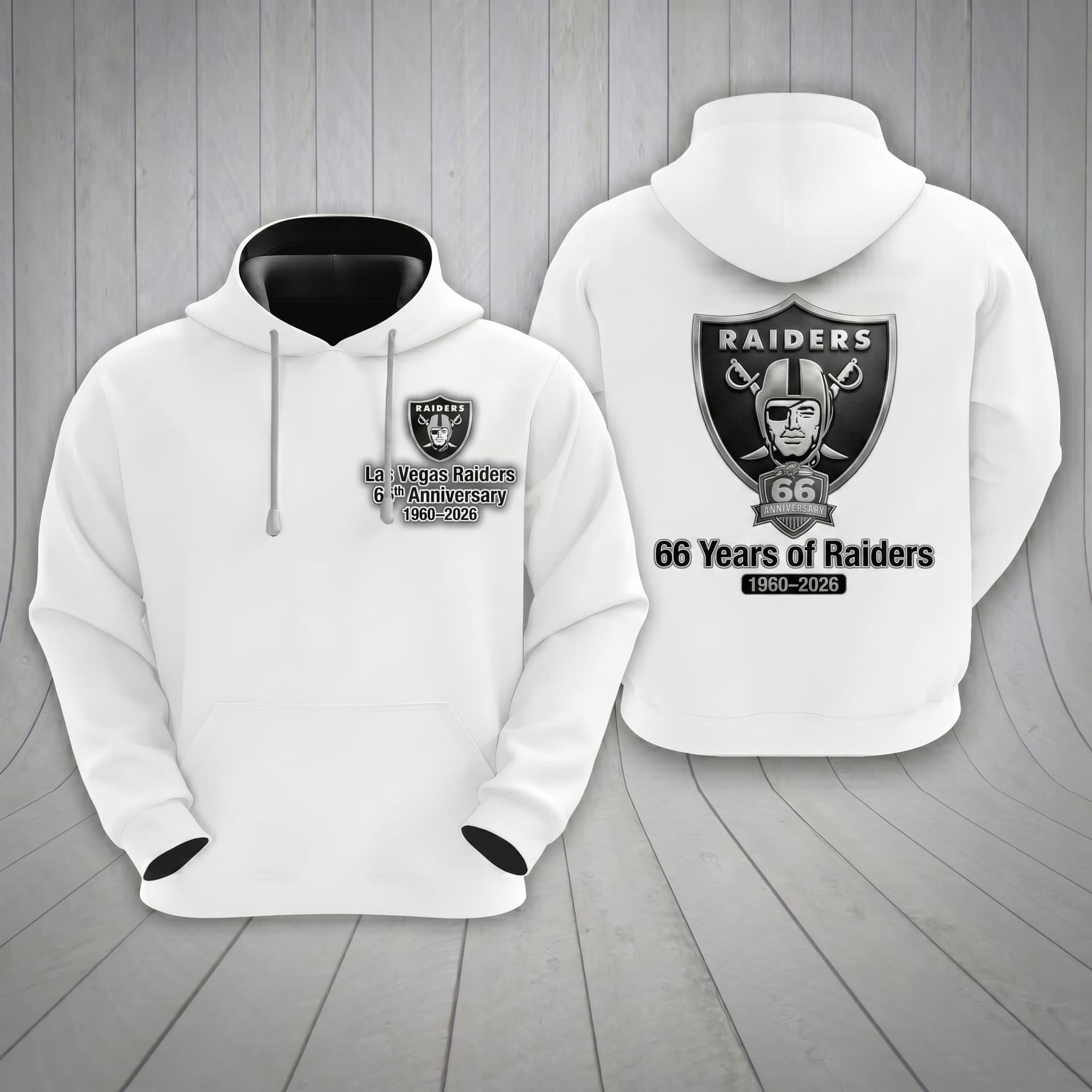 Las Vegas Raiders 66th Anniversary 1960-2026 Hoodie - Image 1