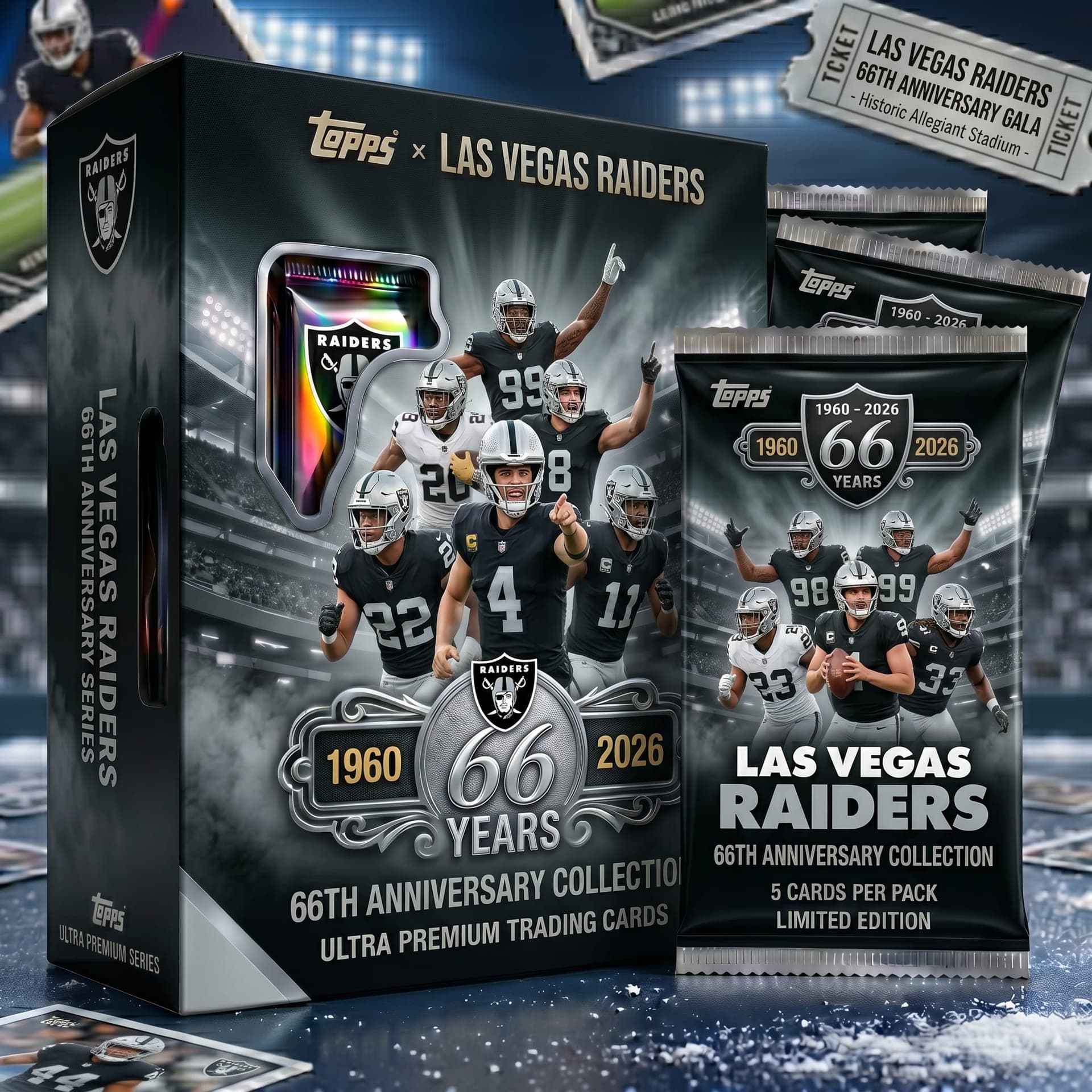 Las Vegas Raiders 66th Anniversary Trading Cards - Image 1