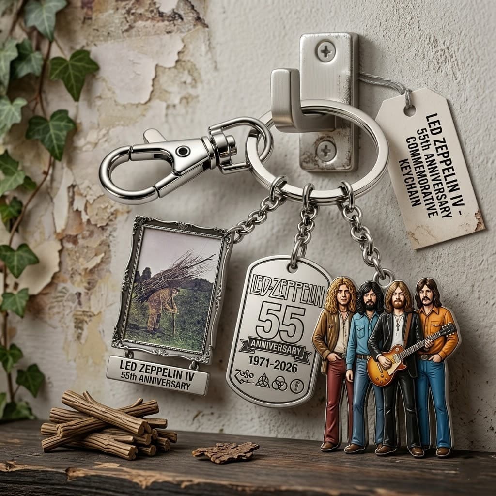 Led Zeppelin IV 55th Anniversary 1971-2026 Commemorative Keychain - Image 3