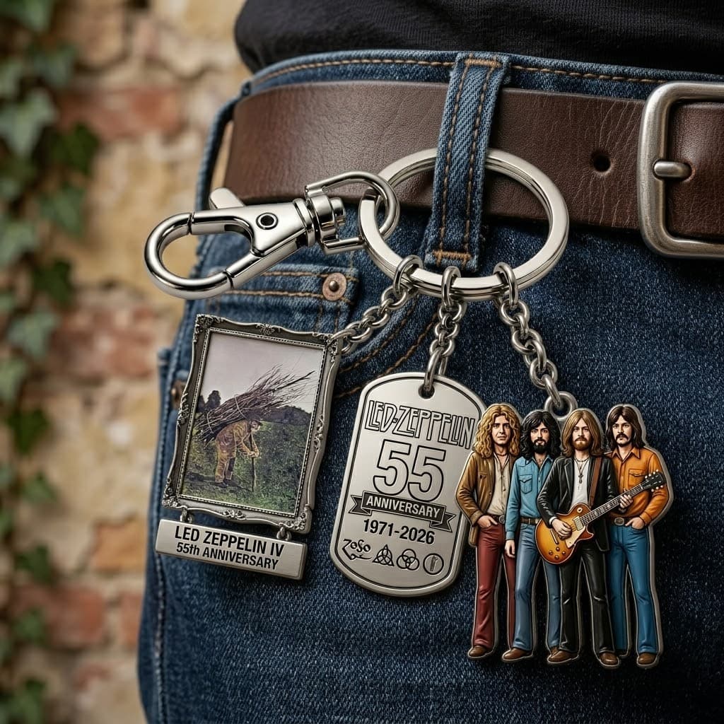Led Zeppelin IV 55th Anniversary 1971-2026 Commemorative Keychain - Image 2