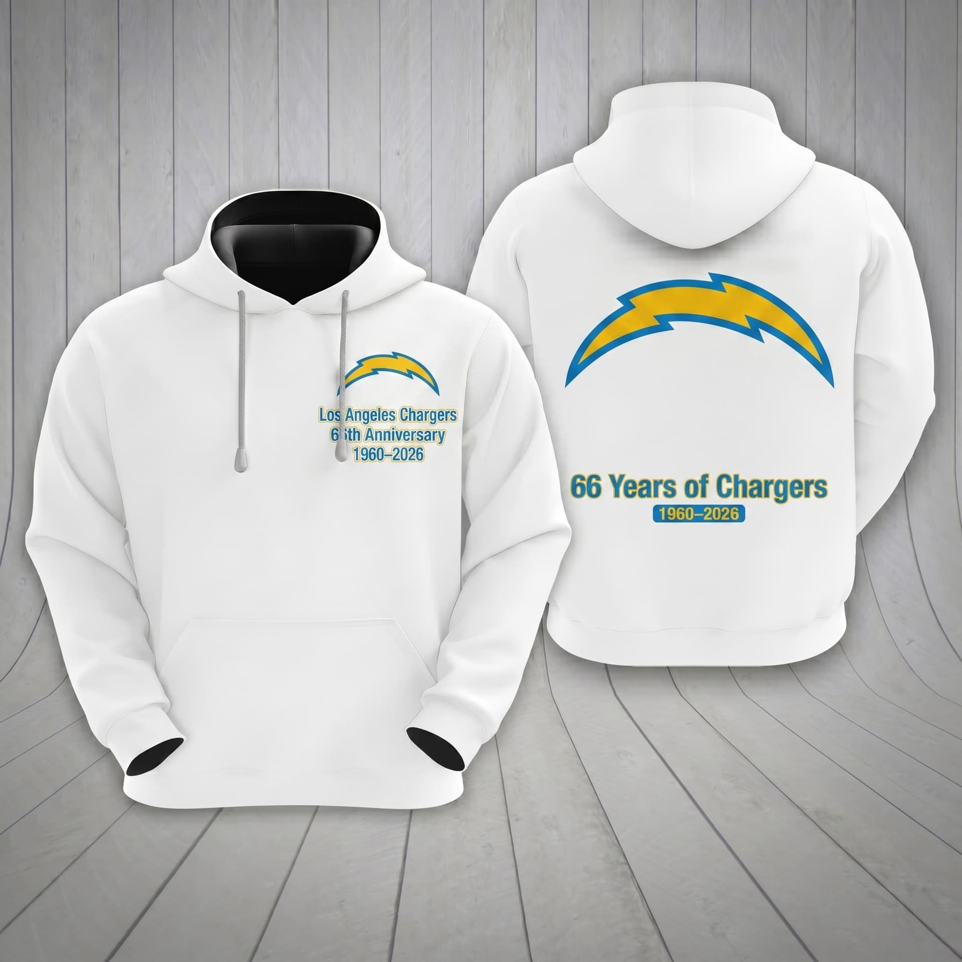 Los Angeles Chargers 66th Anniversary 1960-2026 Hoodie - Image 1