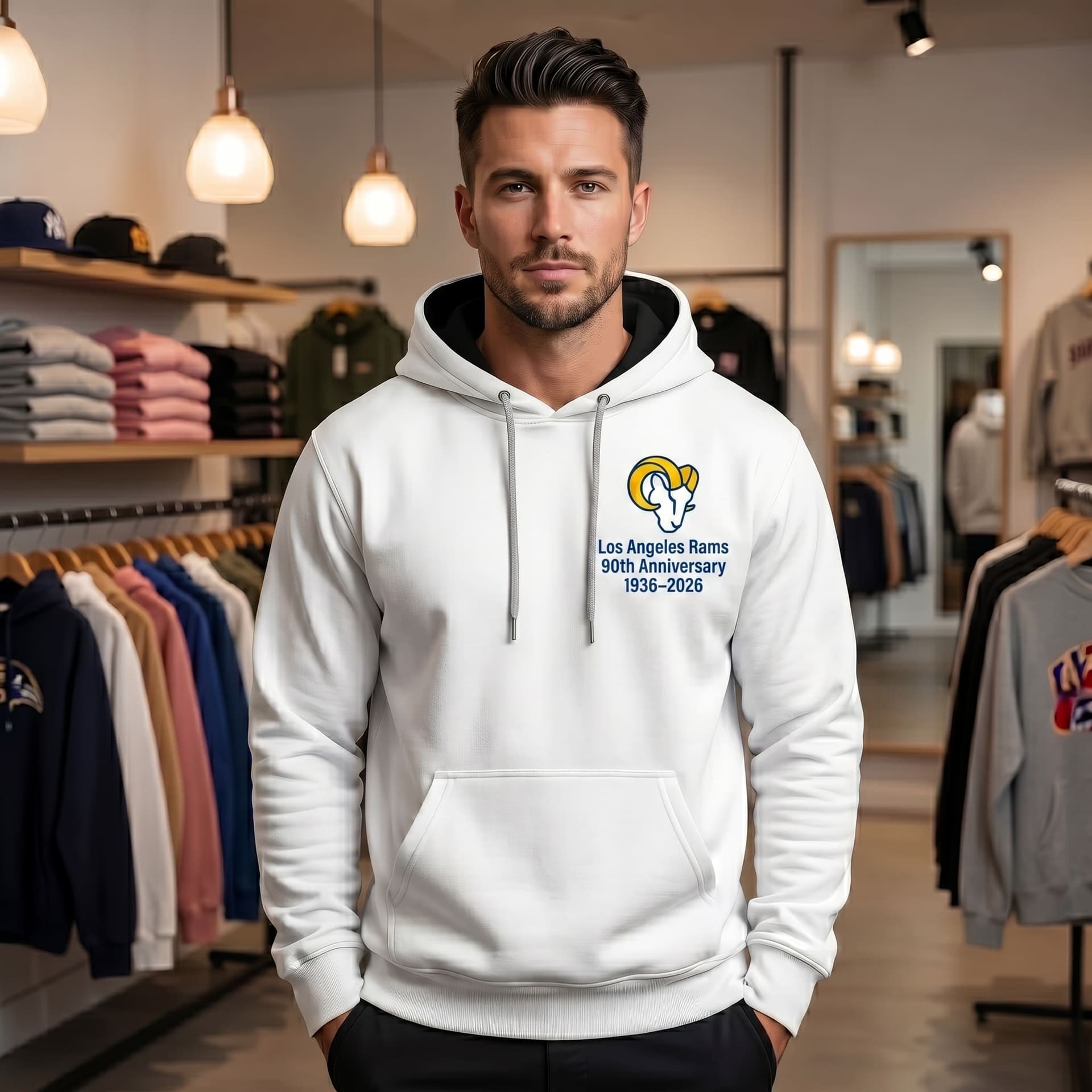 Los Angeles Rams 90th Anniversary 1936-2026 Hoodie - Image 2