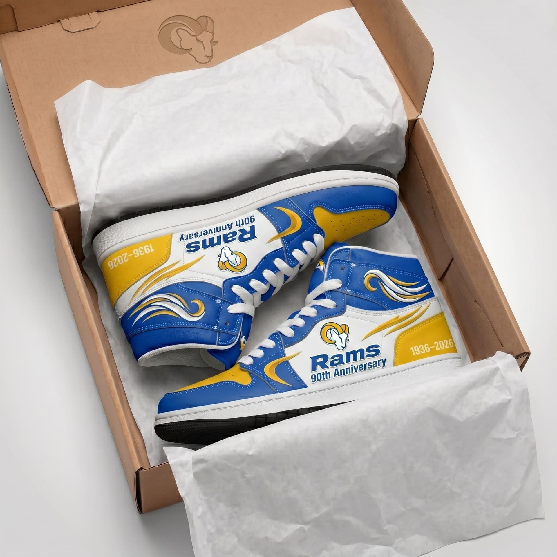 Los Angeles Rams 90th Anniversary 1936-2026 Sneakers - Image 2