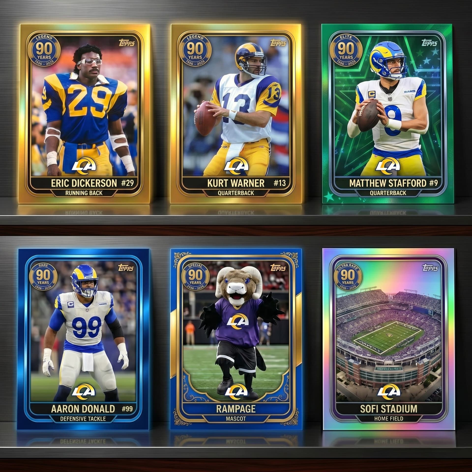 Los Angeles Rams 90th Anniversary Trading Cards - Image 2