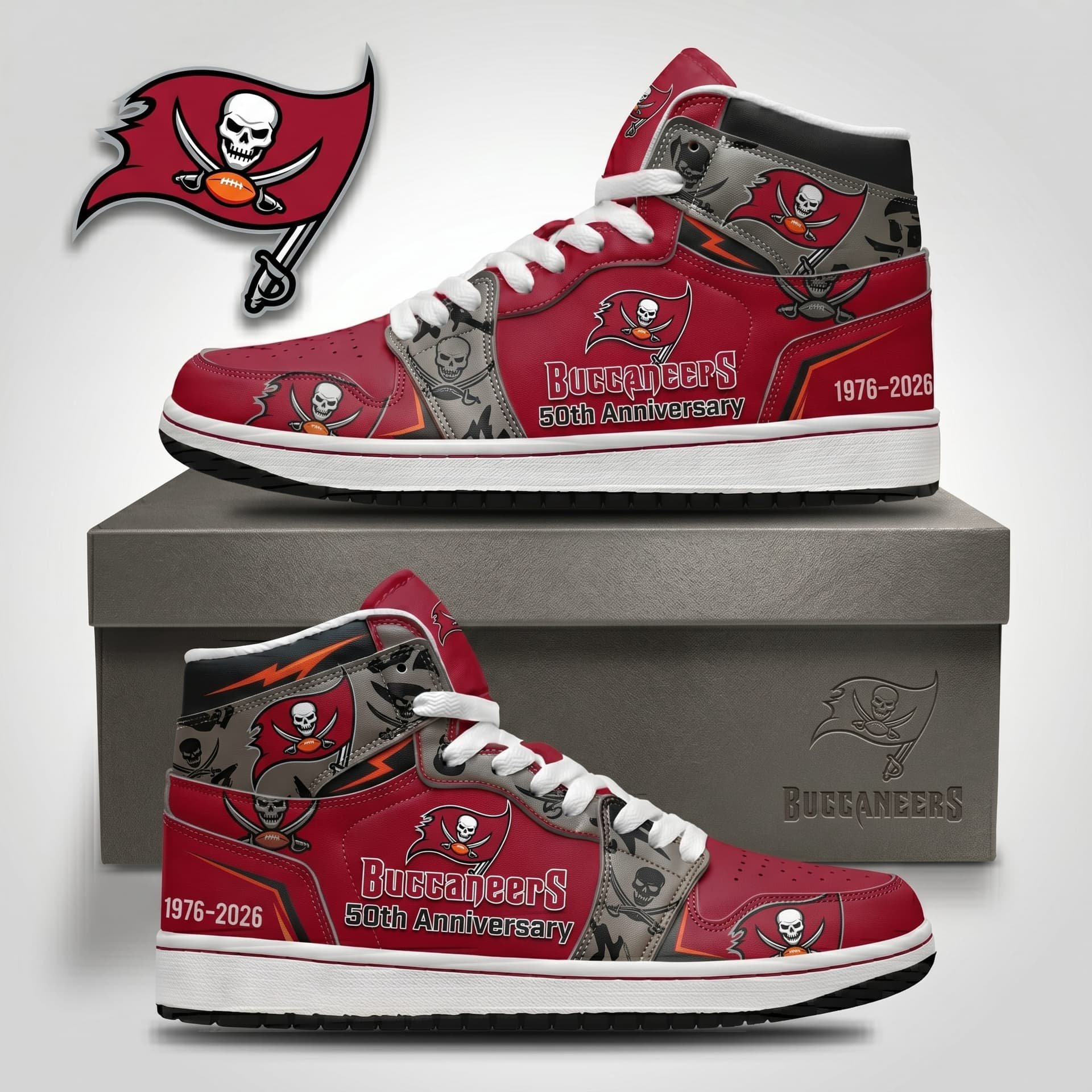 Tampa Bay Buccaneers 50th Anniversary 1976-2026 AJ1 Shoes - Image 1