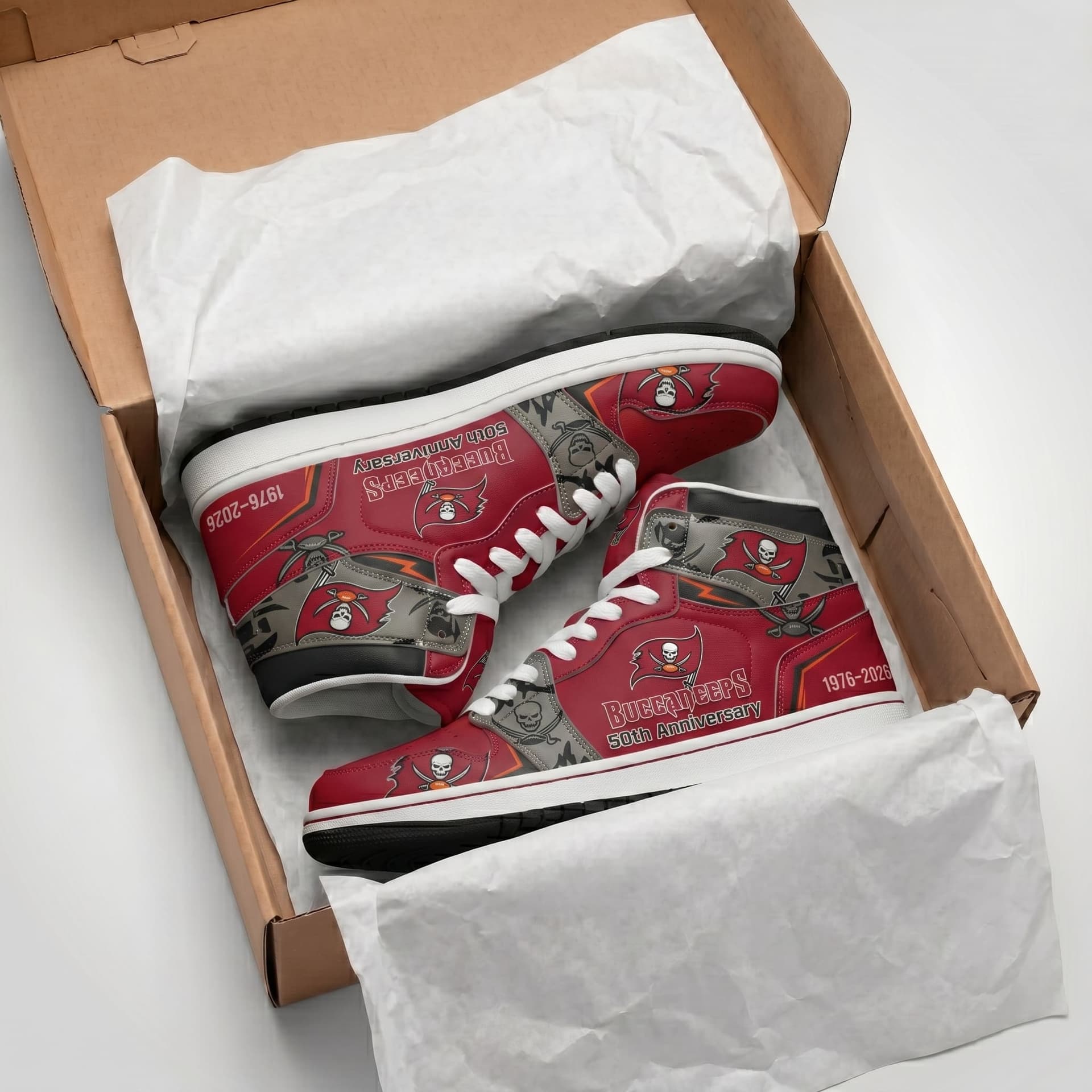 Tampa Bay Buccaneers 50th Anniversary 1976-2026 AJ1 Shoes - Image 2