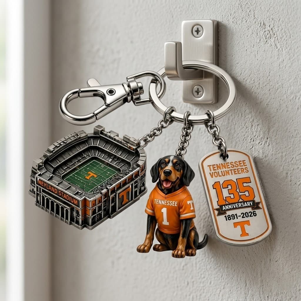 Tennessee Volunteers 135th Anniversary Neyland Stadium Keychain - Image 2