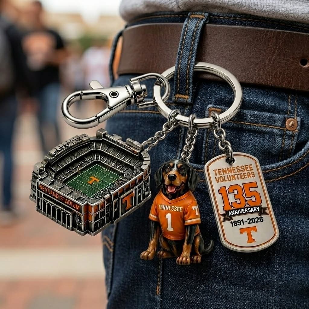Tennessee Volunteers 135th Anniversary Neyland Stadium Keychain - Image 1