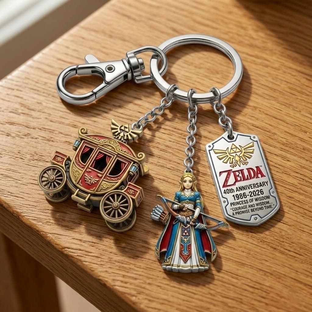 Zelda 40th Anniversary 1986-2026 Princess of Wisdom Keychain - Image 1