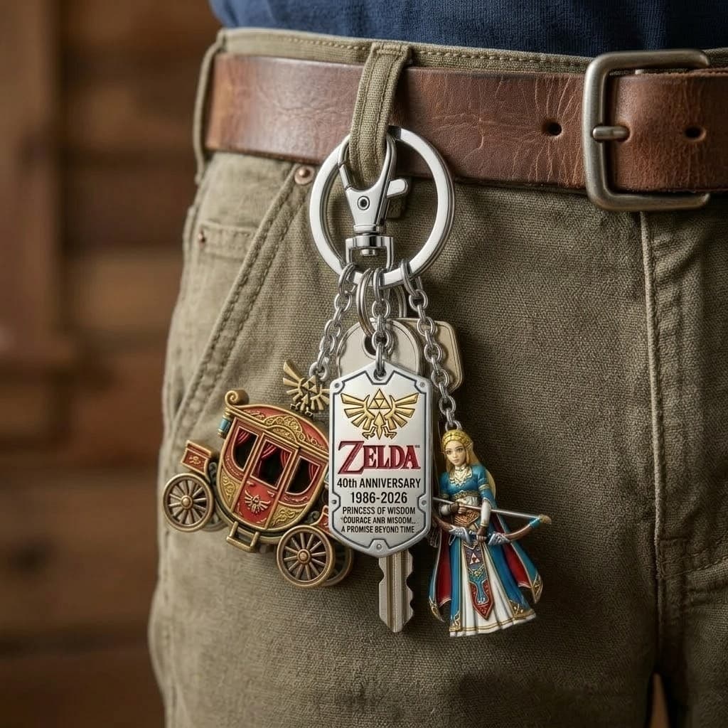 Zelda 40th Anniversary 1986-2026 Princess of Wisdom Keychain - Image 3