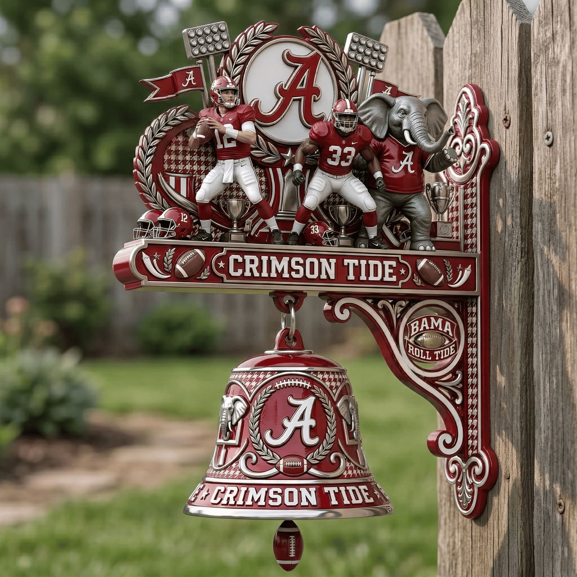 Alabama Crimson Tide Football Wall Bell - Image 3