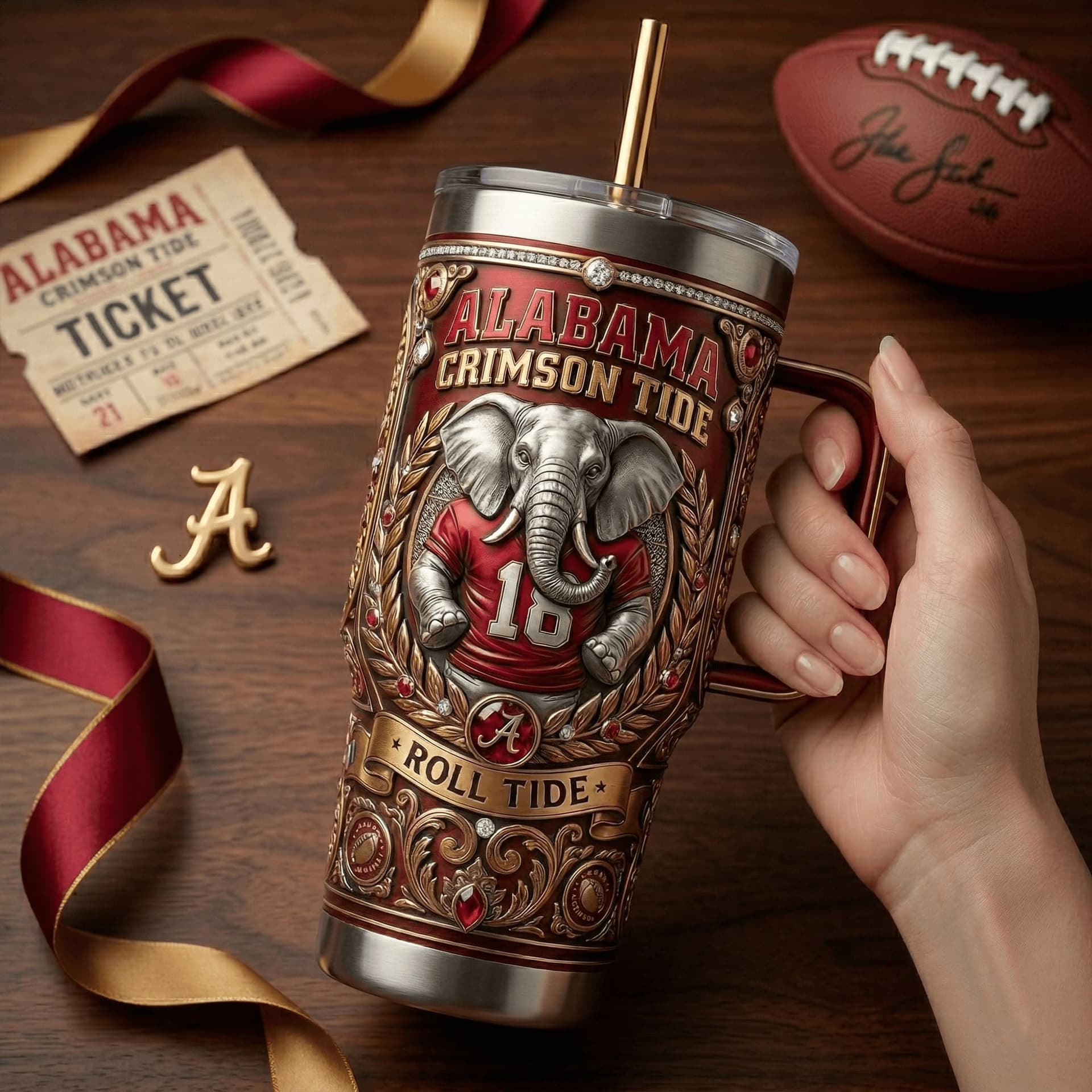 Alabama Crimson Tide Roll Tide Tumbler - Image 3