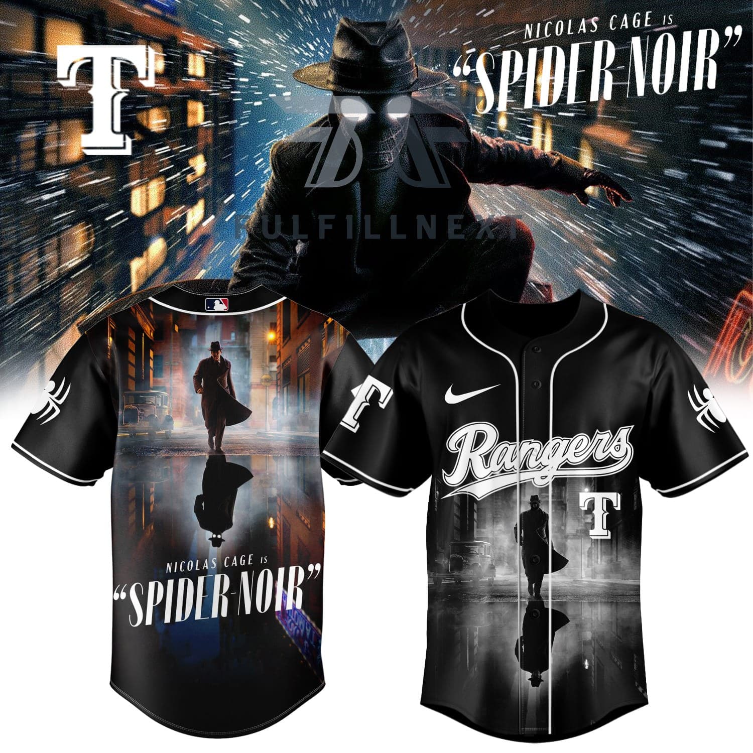 All MLB Teams Spider-Noir Baseball Jersey - Image 3