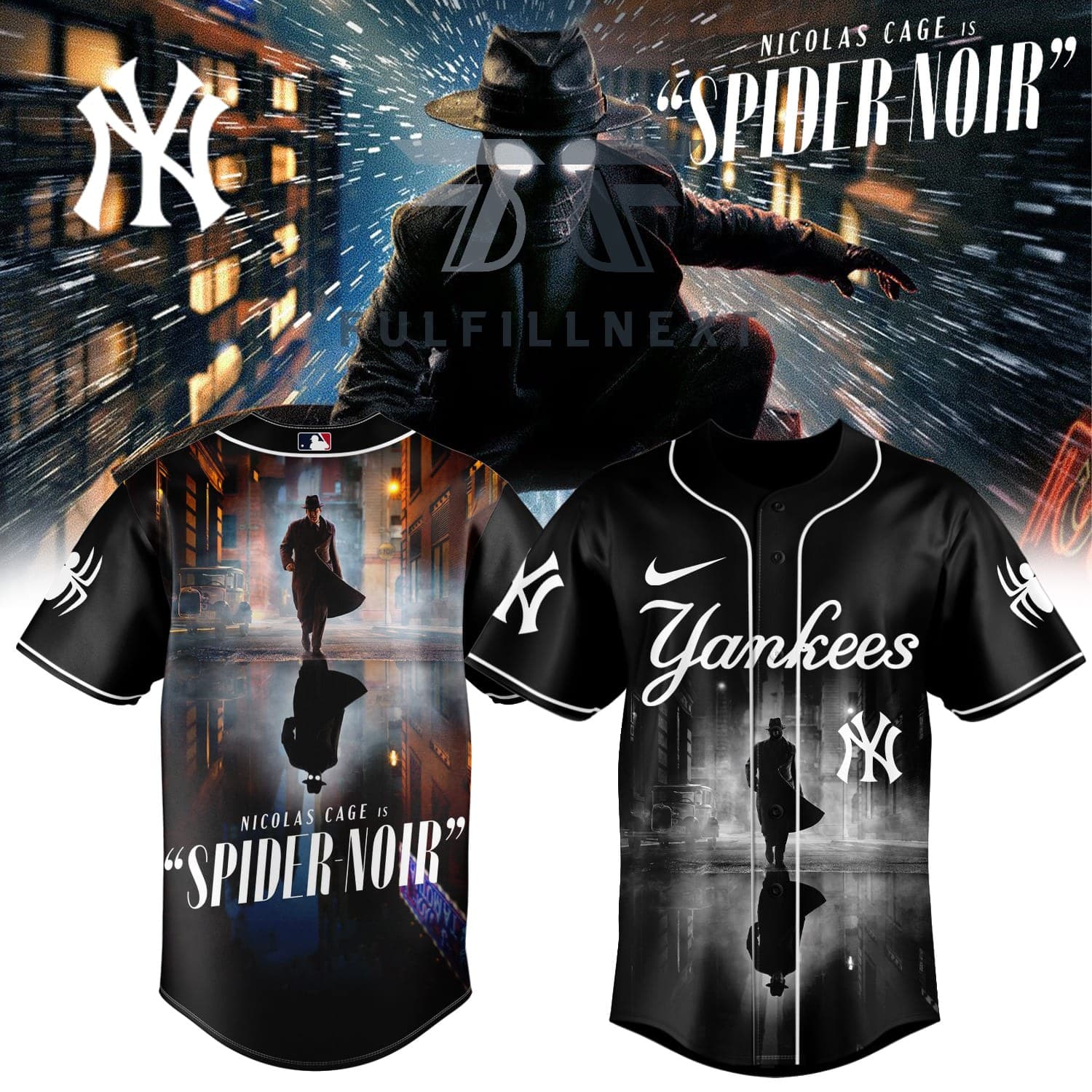 All MLB Teams Spider-Noir Baseball Jersey - Image 4