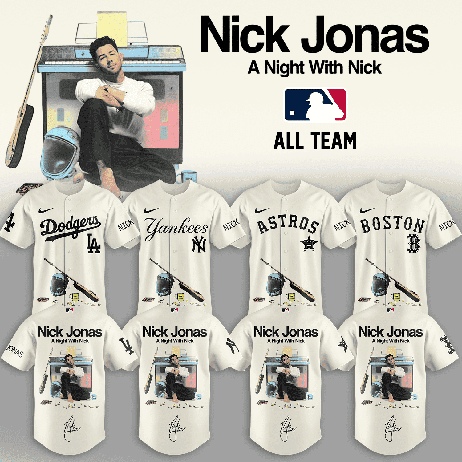 All Team MLB X Nick Jonas A Night With Nick Baseball Jersey - Image 1
