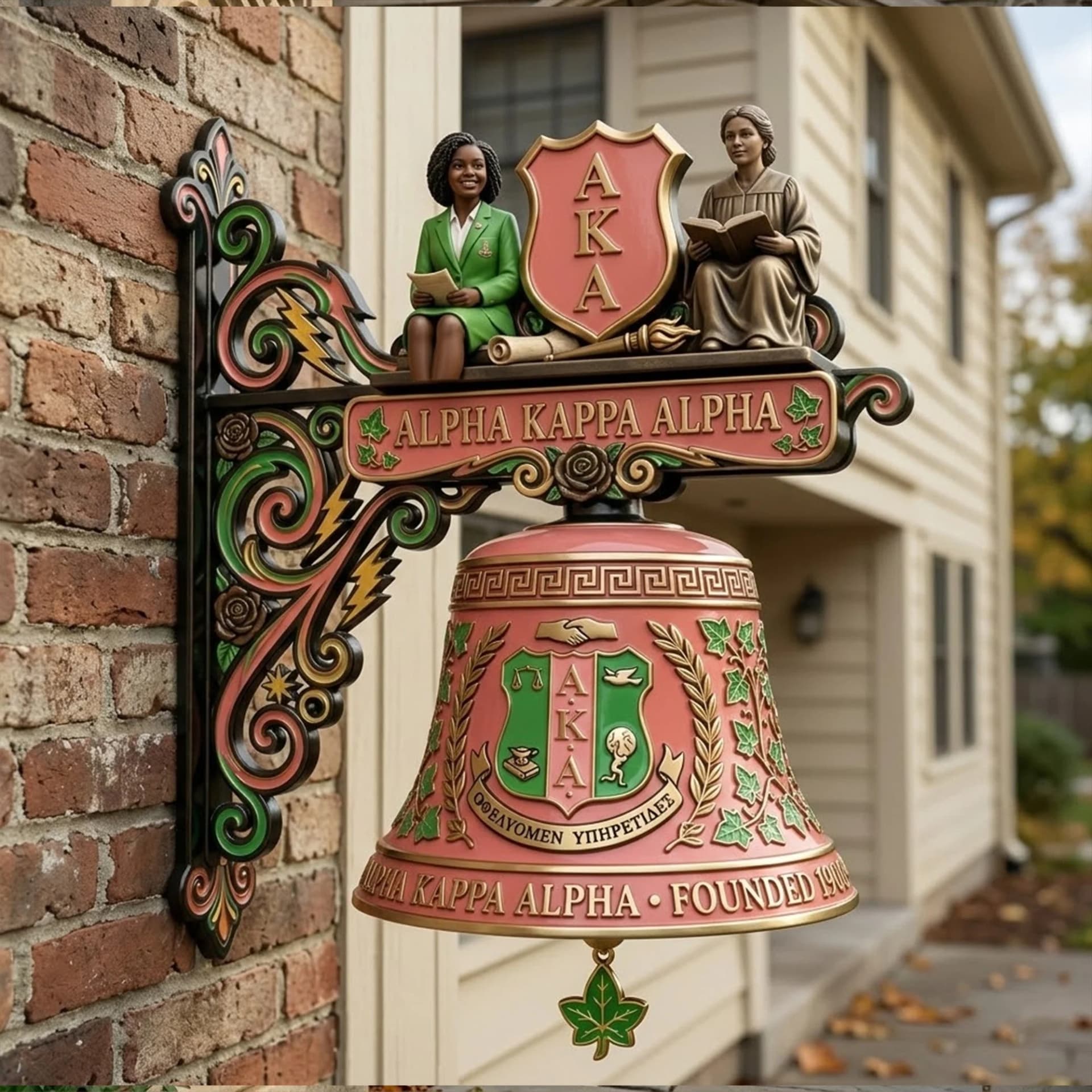 Alpha Kappa Alpha Founding 1908 Decorative Bell - Image 1