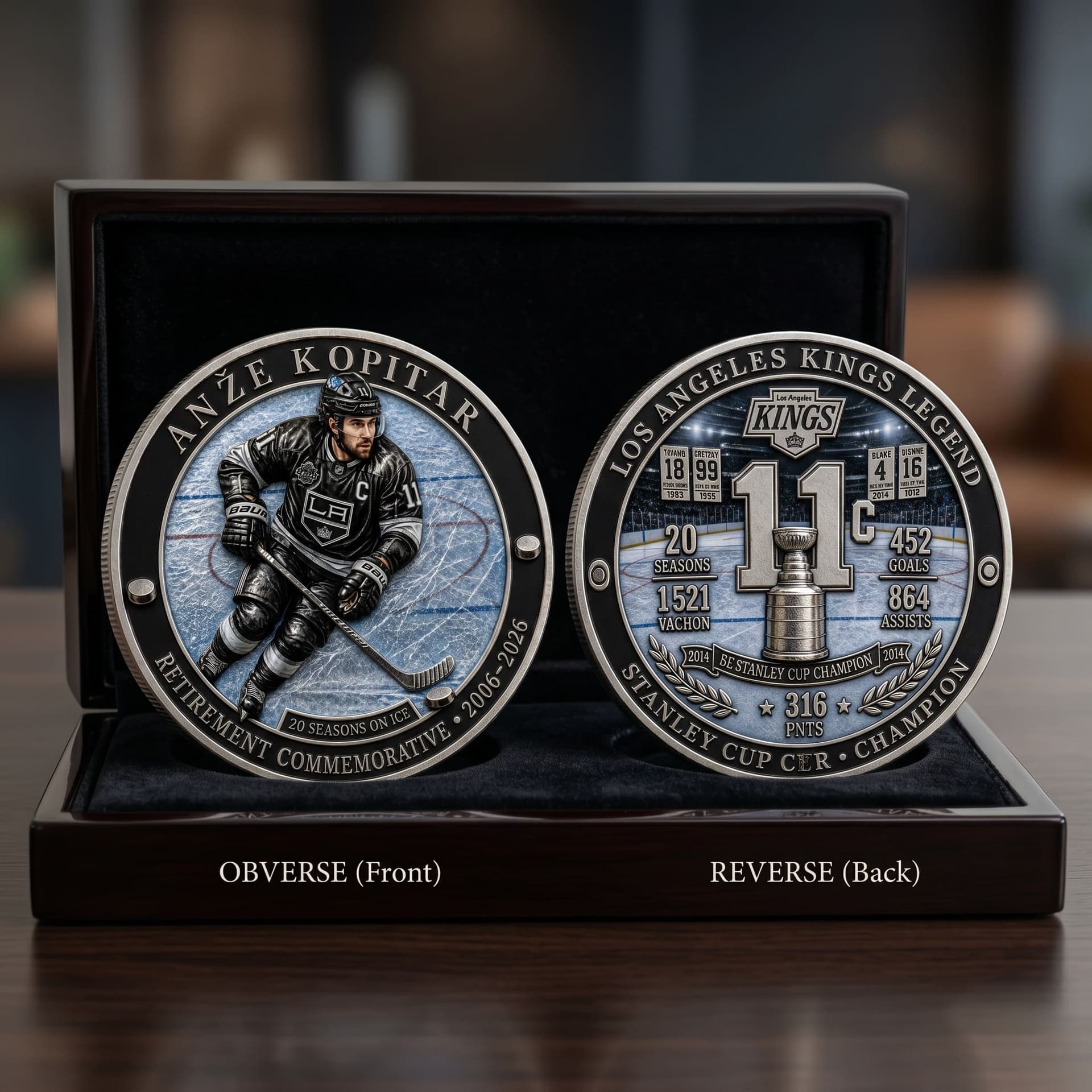 Anze Kopitar Los Angeles Kings Retirement Commemorative Coin - Image 1