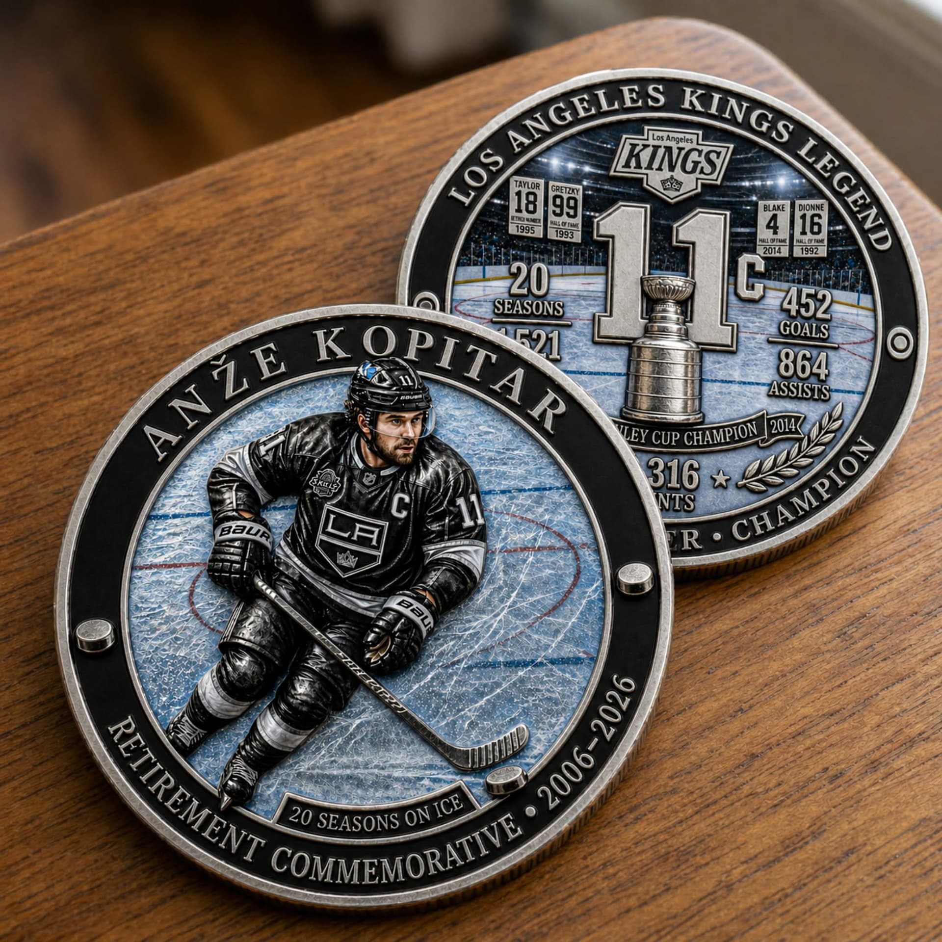 Anze Kopitar Los Angeles Kings Retirement Commemorative Coin - Image 4