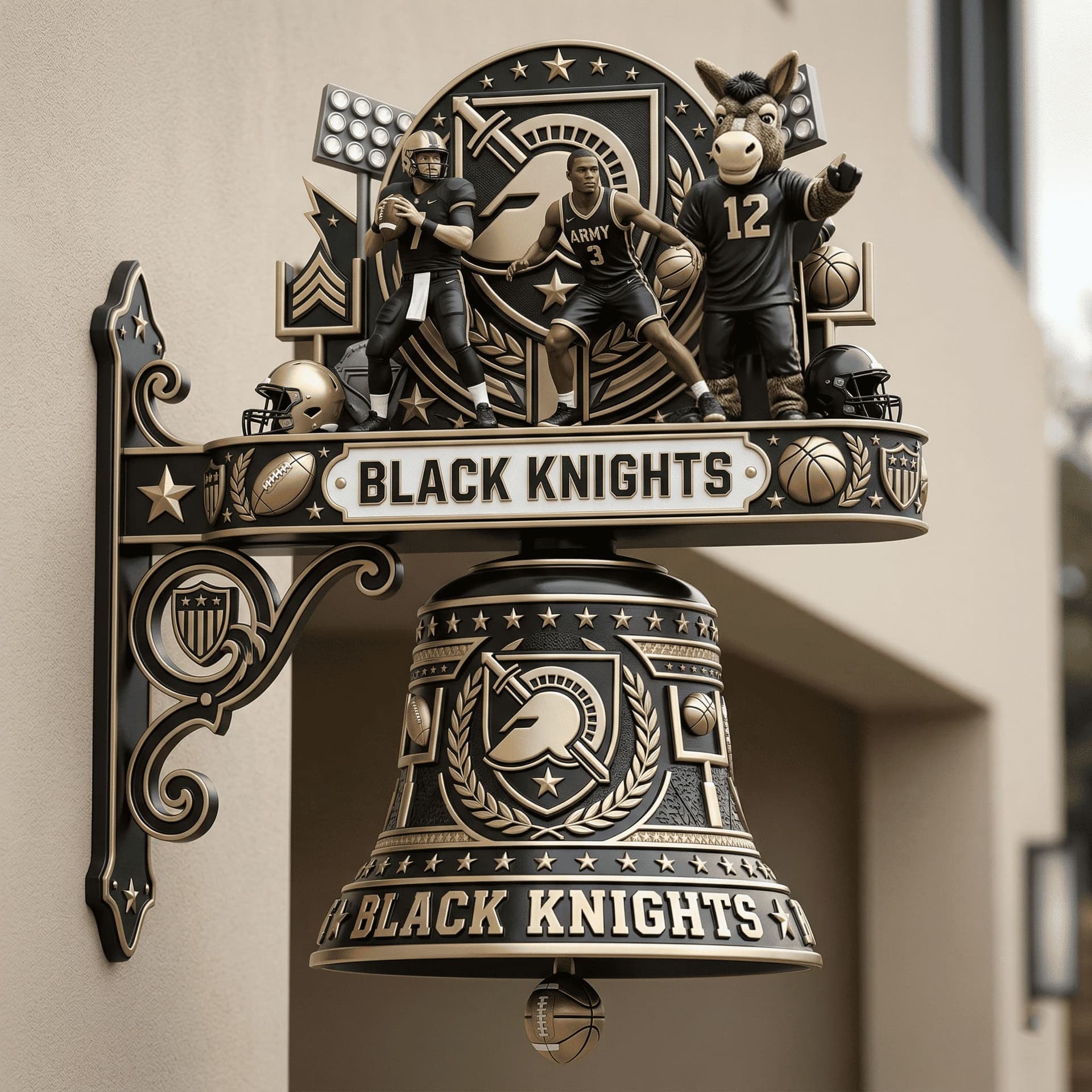 Army Black Knights Wall Bell Plaque - Image 1