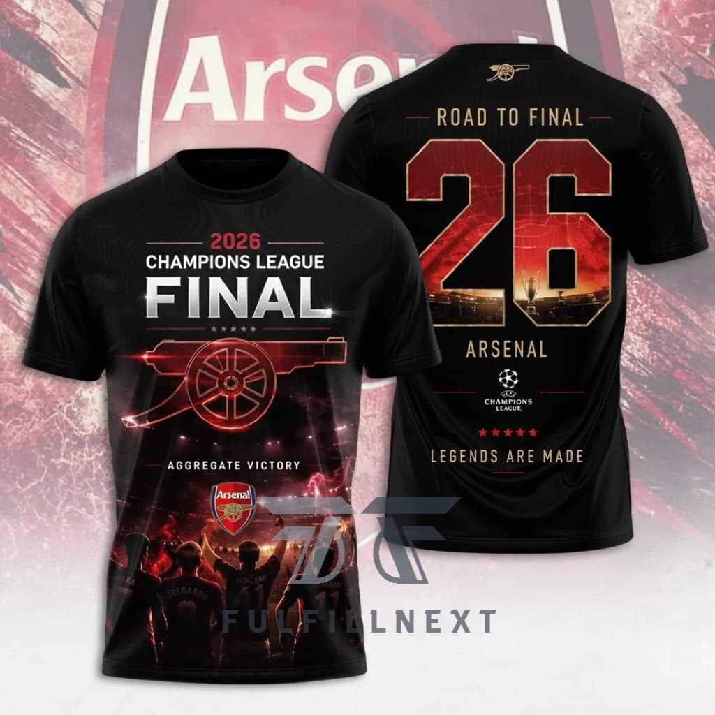 Arsenal Football Club 2026 Champions League Final T-Shirt - Image 1