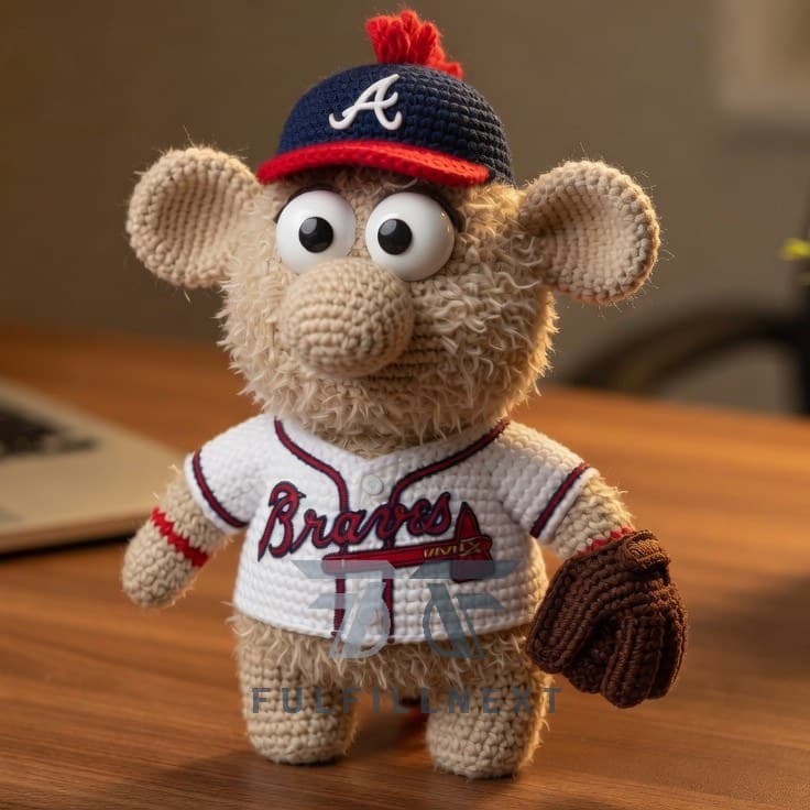 Atlanta Braves Blooper Mascot Crochet Doll - Image 1