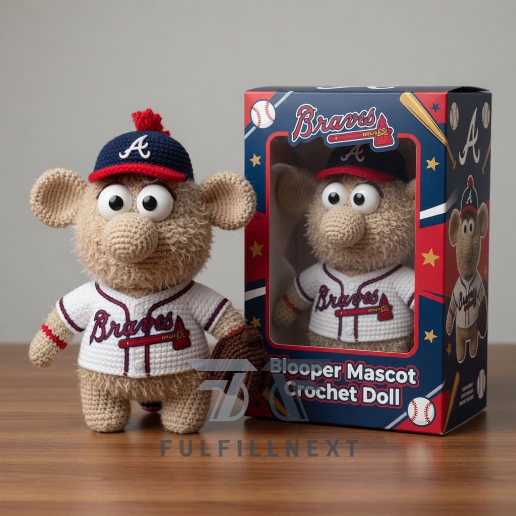 Atlanta Braves Blooper Mascot Crochet Doll - Image 2