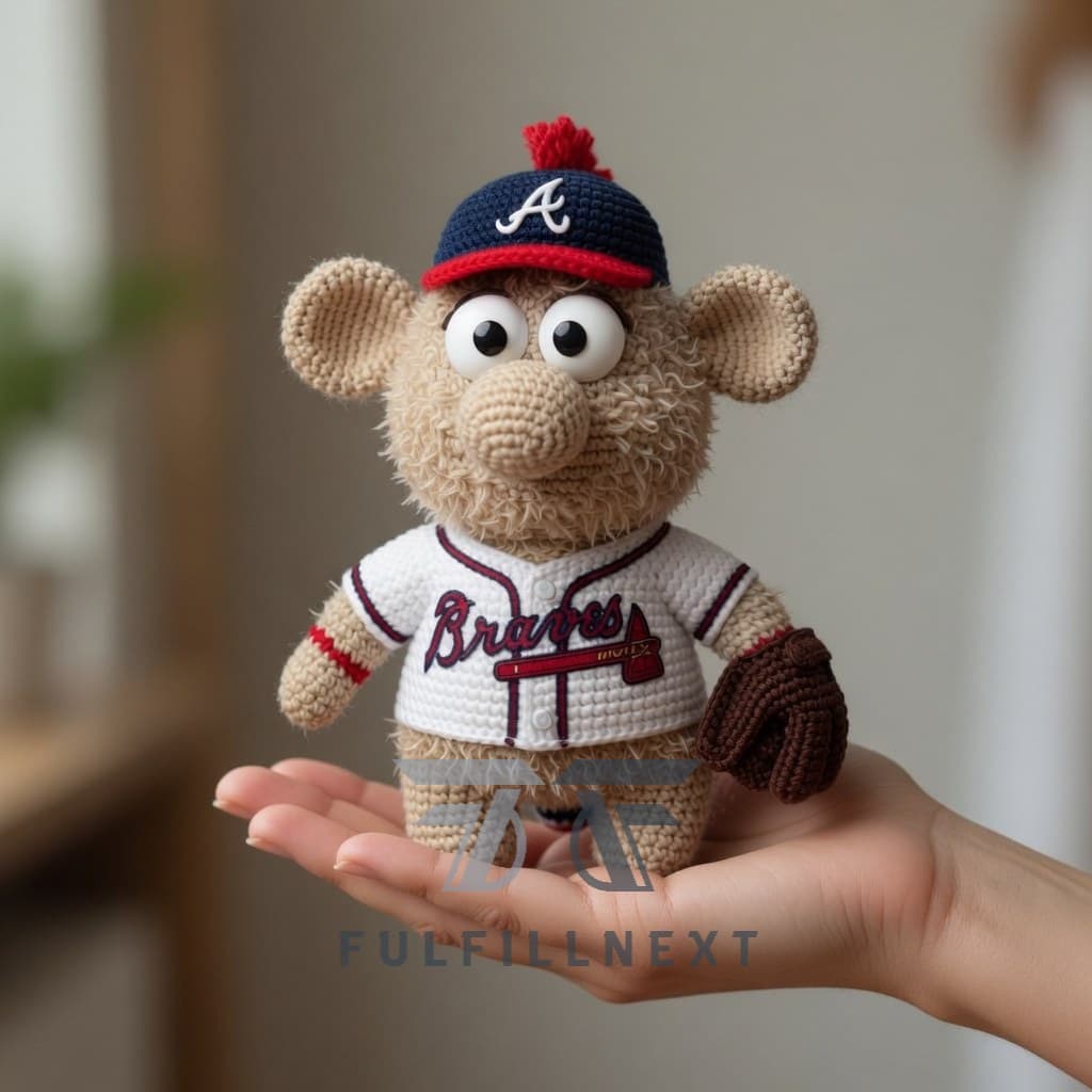 Atlanta Braves Blooper Mascot Crochet Doll - Image 3