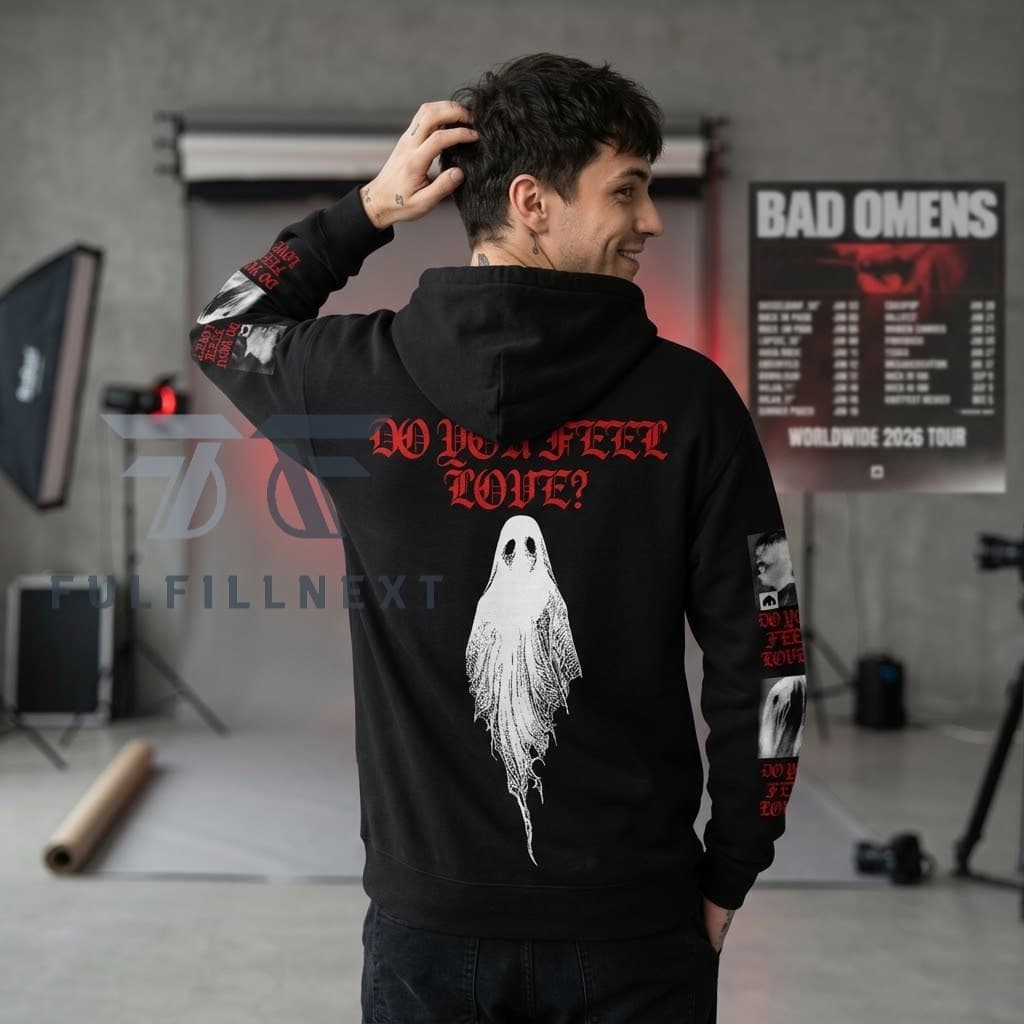 Bad Omens Do You Feel Love Love Worldwide 2026 Hoodie - Image 3