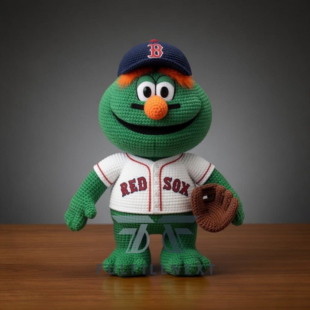 Boston Red Sox Wally the Green Monster Crochet Doll - Image 1