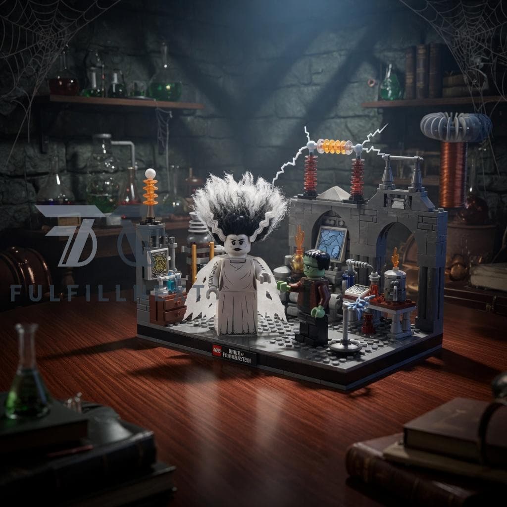 Bride of Frankenstein Laboratory Diorama Building Blocks Set - Image 2