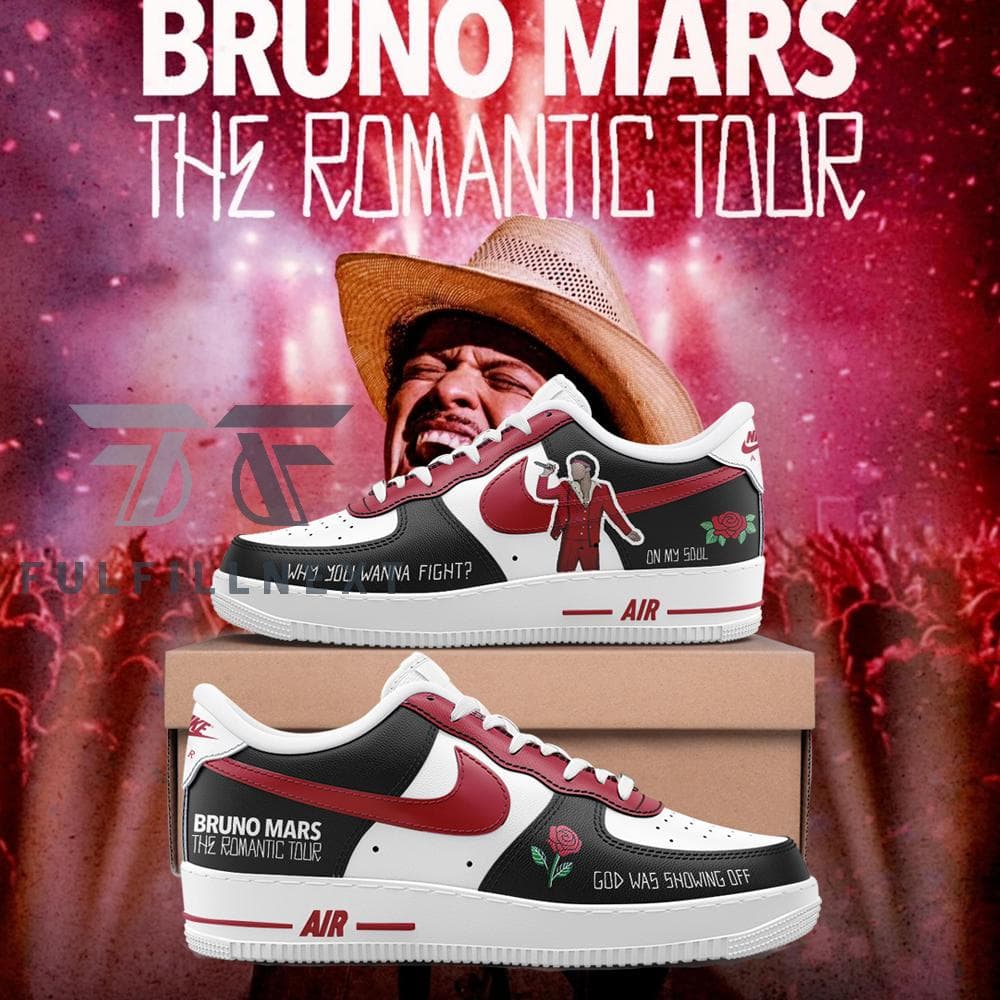 Bruno Mars The Romantic Tour AF1 Sneakers - Image 1