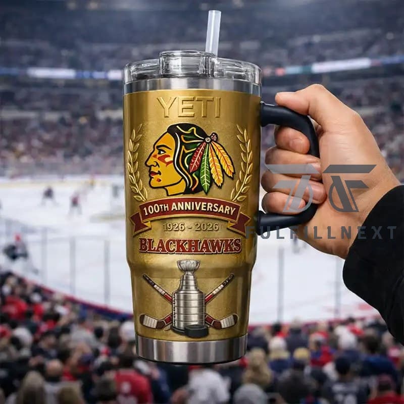 Chicago Blackhawks 100th Anniversary Commemorative Tumbler - Image 2