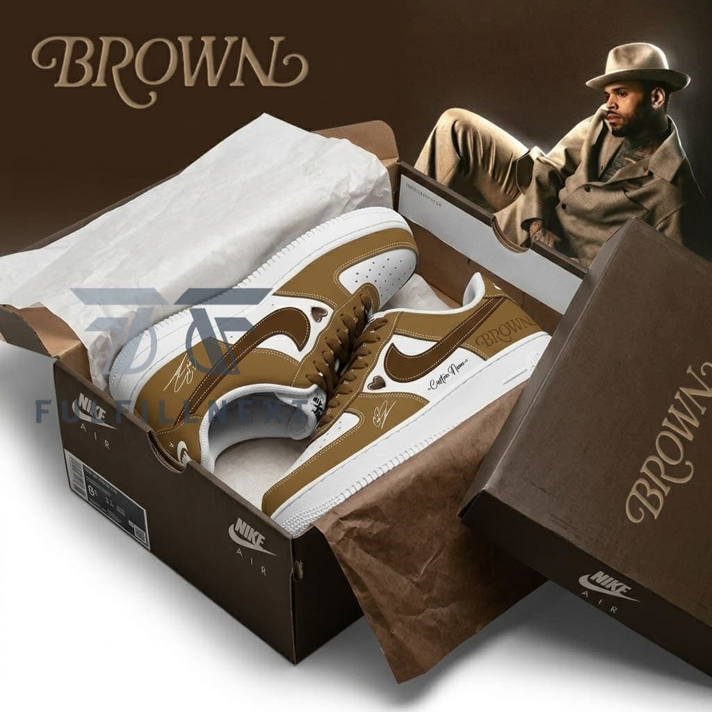 Chris Brown's Brown Album AF1 Shoes - Image 2