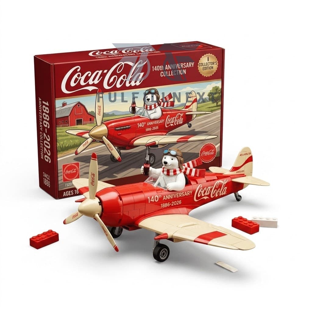 Coca-Cola 140th Anniversary Polar Bear Pilot Building Bricks Set - Image 1