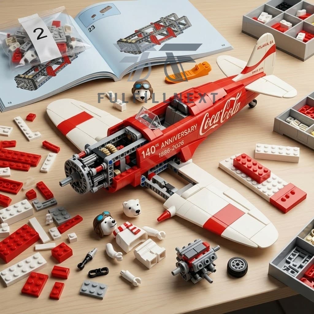 Coca-Cola 140th Anniversary Polar Bear Pilot Building Bricks Set - Image 2