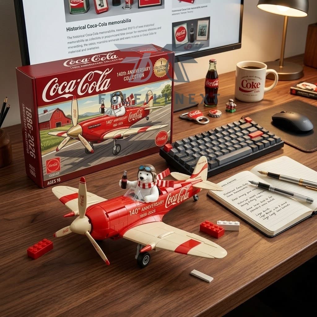 Coca-Cola 140th Anniversary Polar Bear Pilot Building Bricks Set - Image 3