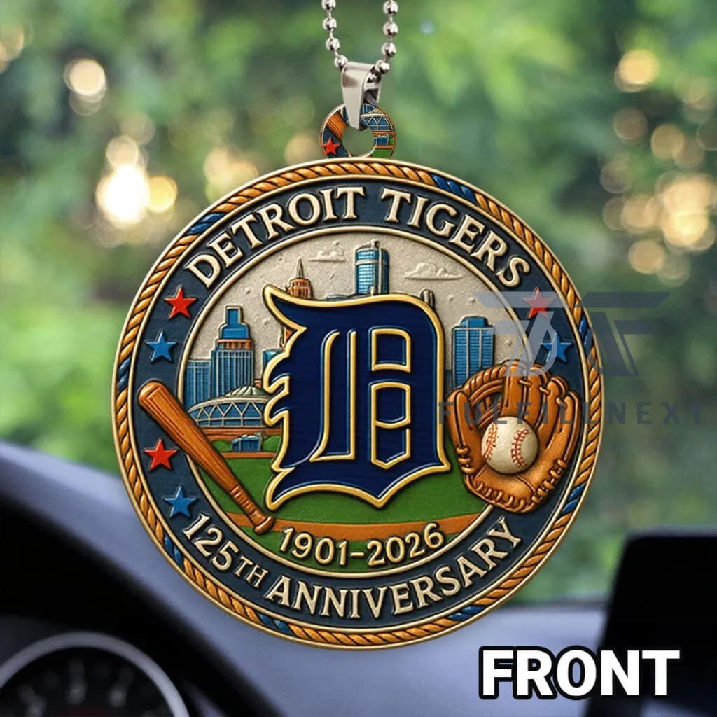 Detroit Tigers 125th Anniversary Car Ornament - Image 2