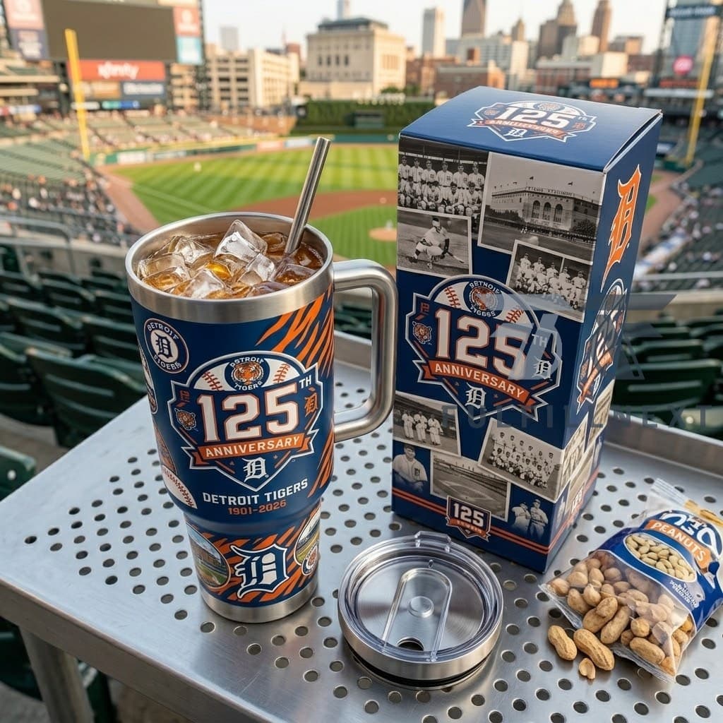 Detroit Tigers 125th Anniversary Commemorative Tumbler - Image 3
