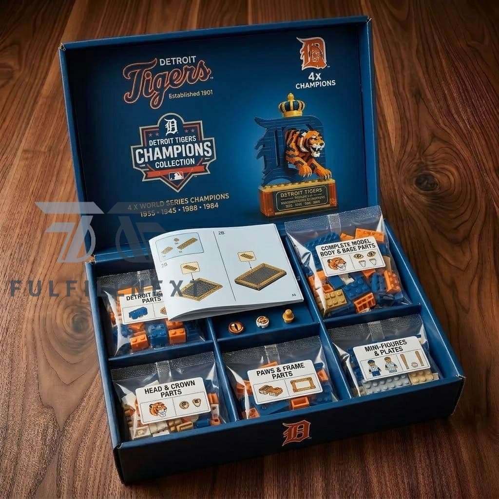 Detroit Tigers 4X World Series Champions 1935 1945 1988 1984 Building Bricks Set - Image 2