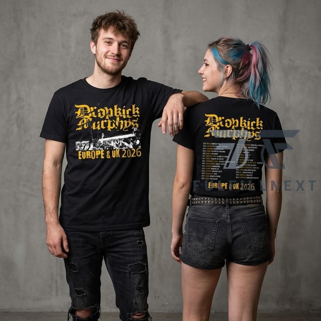 Dropkick Murphys Europe &amp; UK 2026 Tour T-Shirt - Image 2